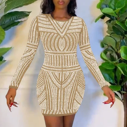 Glamorous Long Sleeve Sparkling Dress - Image 6