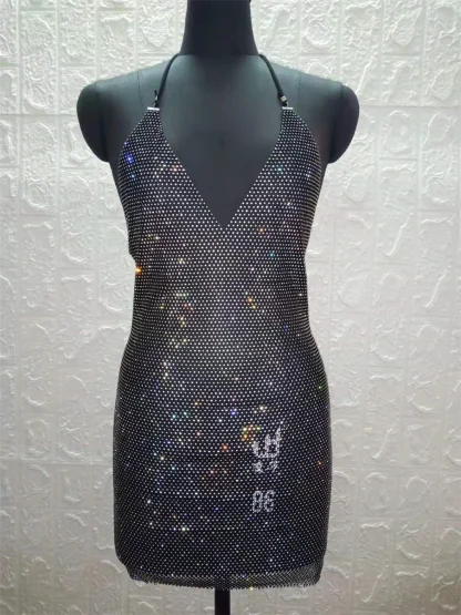 Metal See-Through Sparkling Dress - Image 2