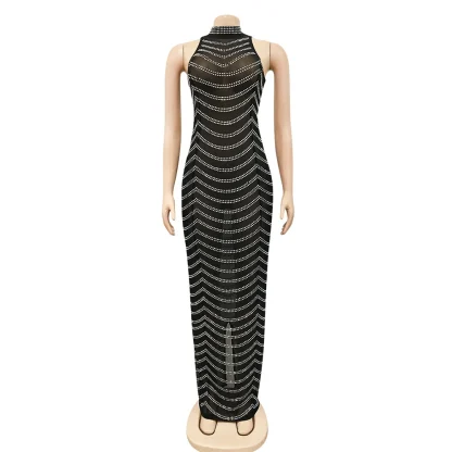 See-Through Maxi Sequin Evening Dress - Image 6