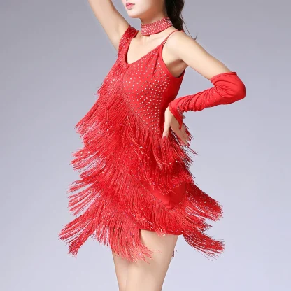 Elegant Fringe Tassel Sequin Dress - Image 3