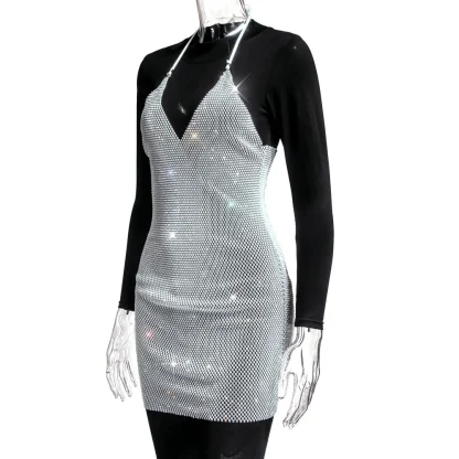 Metal See-Through Sparkling Dress - Image 5