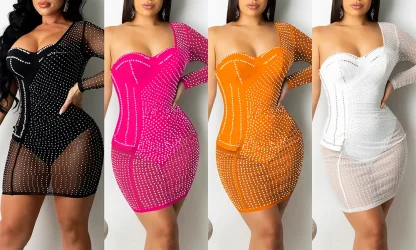 Dazzling See-Through Sequin Club Dress - Image 6
