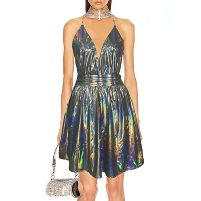 Sexy Sequin Deep V-Neck Dress - Image 6