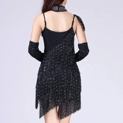 Elegant Fringe Tassel Sequin Dress - Image 2