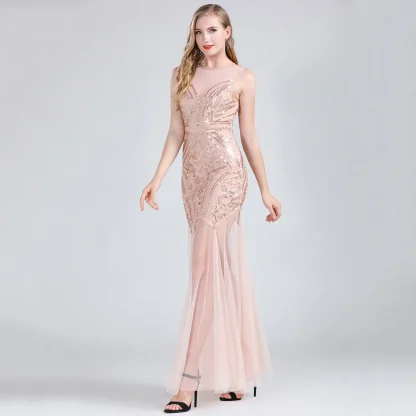 Seductive See-Through Mesh Shiny Dress - Image 7