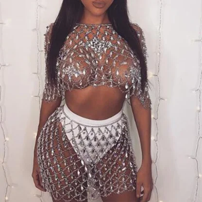 Metallic Sparkling Mini Skirt - Image 6