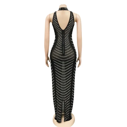 See-Through Maxi Sequin Evening Dress - Image 7