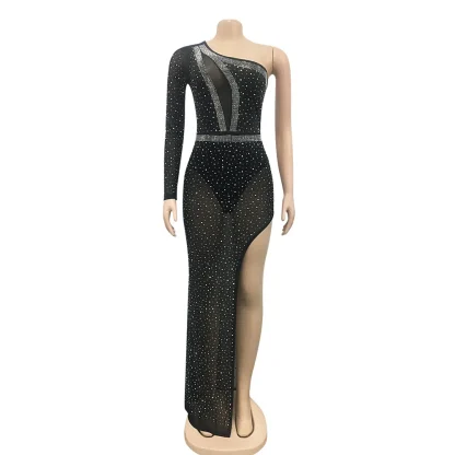 Sexy Long Sleeve Bodycon Sparkling Dress - Image 5