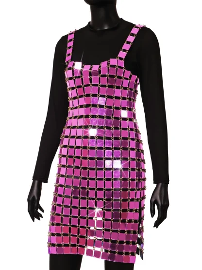 Metal Slip Backless Sparkling Dress - Image 6