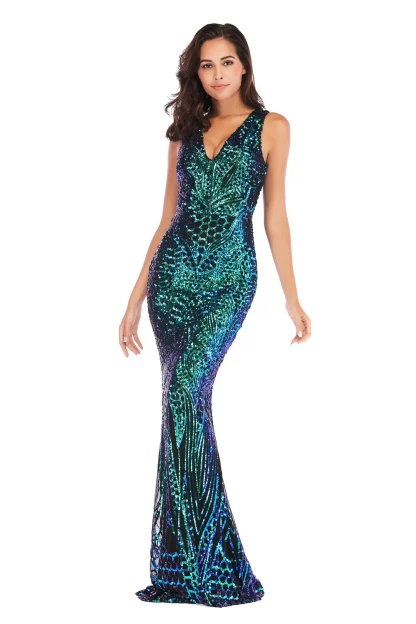 Sparkle Long Sequin Evening Dress