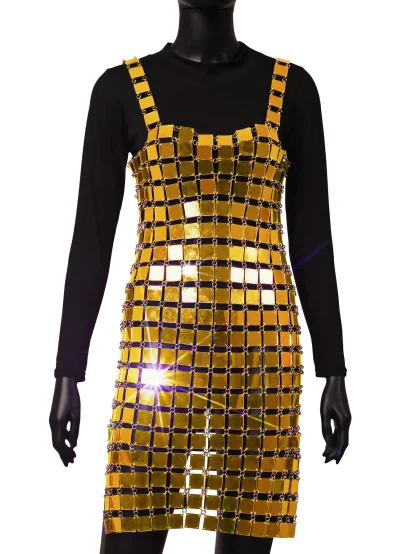 Metal Slip Backless Sparkling Dress - Image 4