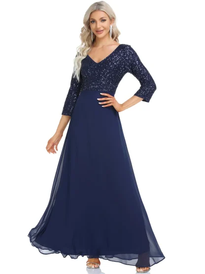 Elegant V-Neck Sequin Sundress
