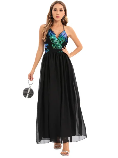 Sexy Glam Sequin Chiffon Dress - Image 6