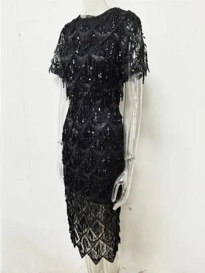 Sexy Fringe Sparkling Midi Dress - Image 4