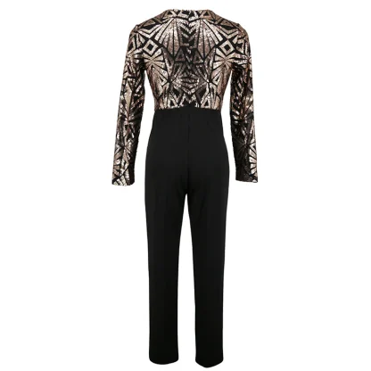 Elegant Glitter Sequin One-Piece Bodysuit - Image 3