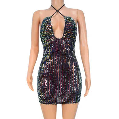 Allure Backless Spark Sequin Dress - Image 3