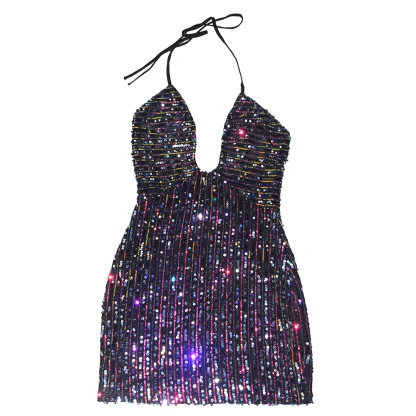 Allure Backless Spark Sequin Dress - Image 5