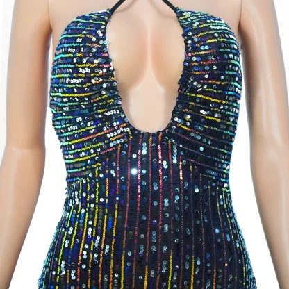 Allure Backless Spark Sequin Dress - Image 6