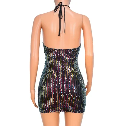 Allure Backless Spark Sequin Dress - Image 2