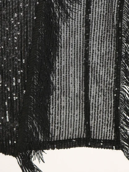 High Slit Sparkling Long Dress - Image 6
