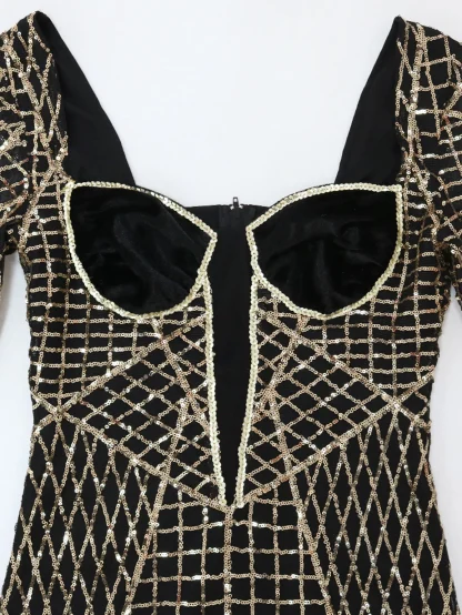 Glamour Night Long Sleeve Sequin Dress - Image 6