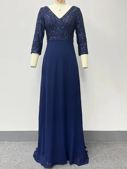 Elegant V-Neck Sequin Sundress - Image 3