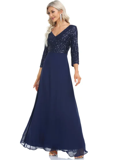 Elegant V-Neck Sequin Sundress - Image 4