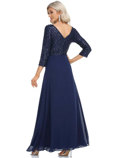 Elegant V-Neck Sequin Sundress - Image 2