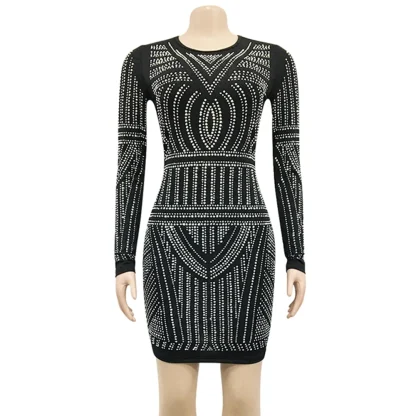 Glamorous Long Sleeve Sparkling Dress - Image 3