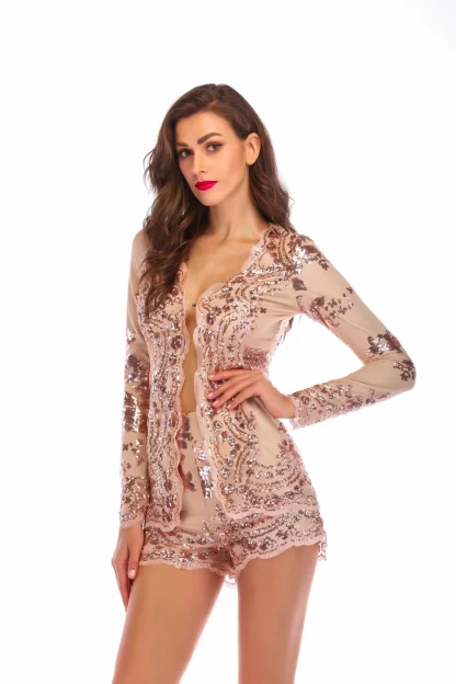 Sexy Night Out Sequin Overalls - Image 2