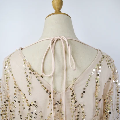 Vintage-Like Fringe Sequin Midi Dress - Image 6