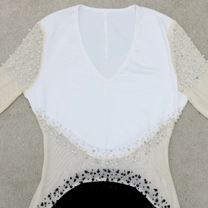 Elegant Sheer Mesh Sequin Mini Dress - Image 5