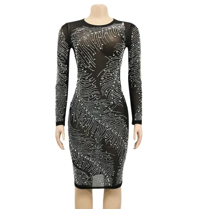 Enchanting See-Through Sequin Mini Dress - Image 3