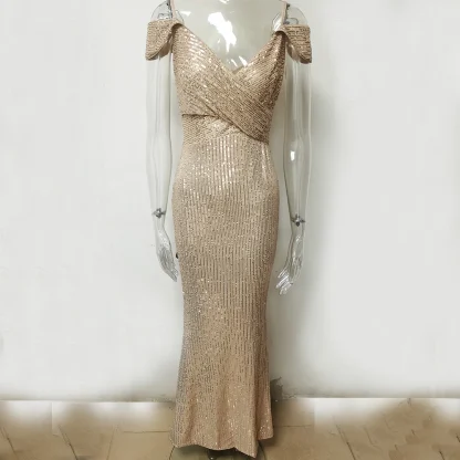 Sexy Slip Maxi Sequin Dress - Image 3
