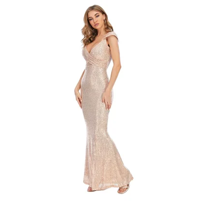 Sexy Slip Maxi Sequin Dress - Image 4