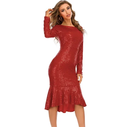 Long Sleeve Sparkling Mermaid Dress - Image 3