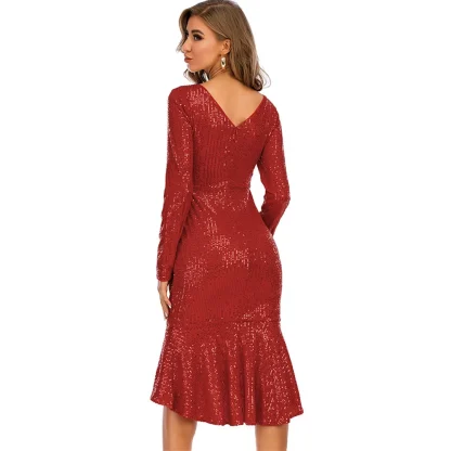 Long Sleeve Sparkling Mermaid Dress - Image 5