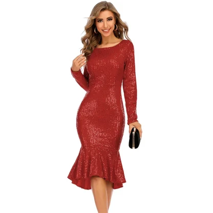Long Sleeve Sparkling Mermaid Dress