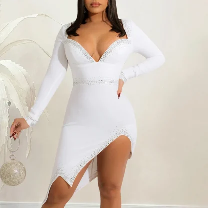 Slim Fit Long Sleeve Sparkling Dress - Image 6
