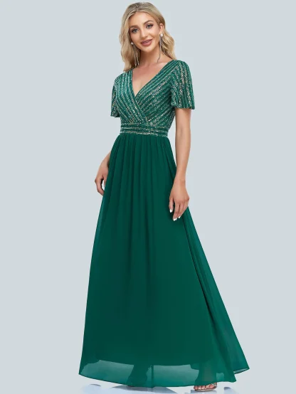 Short Sleeve Sparkling Summer Dress - Image 3