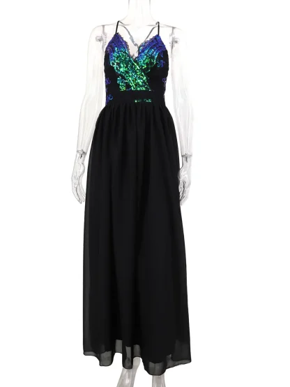 Sexy Glam Sequin Chiffon Dress - Image 3