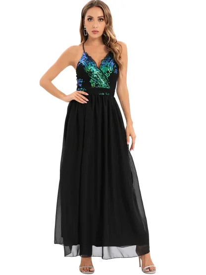 Sexy Glam Sequin Chiffon Dress - Image 4