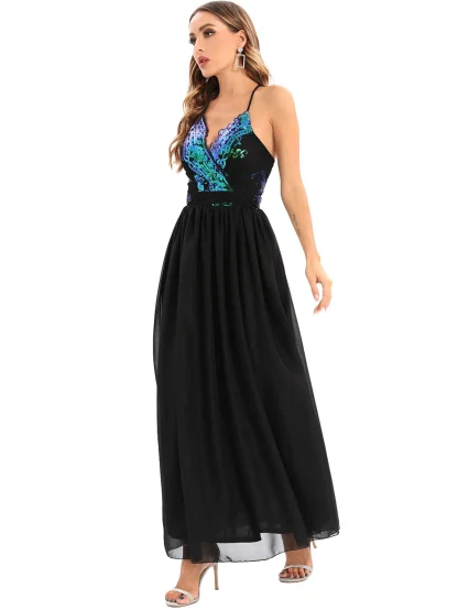 Sexy Glam Sequin Chiffon Dress - Image 5