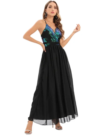 Sexy Glam Sequin Chiffon Dress