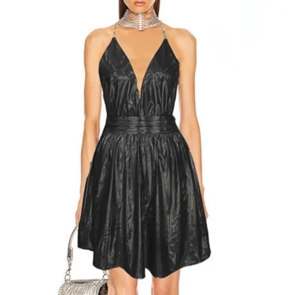 Sexy Sequin Deep V-Neck Dress