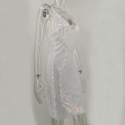 Open Cleavage Slip Sequin Dress - Image 4
