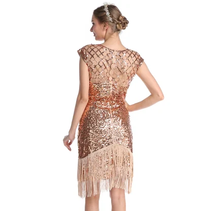 Elegant Net Sparkling Tassel Dress - Image 6