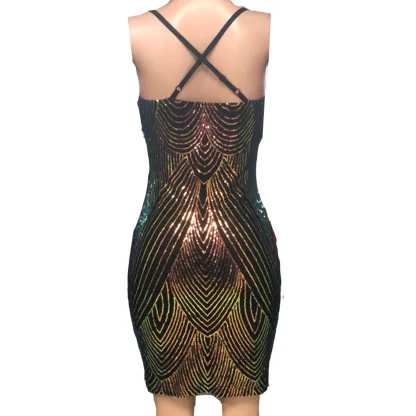 Open Cleavage Slip Sequin Dress - Image 6
