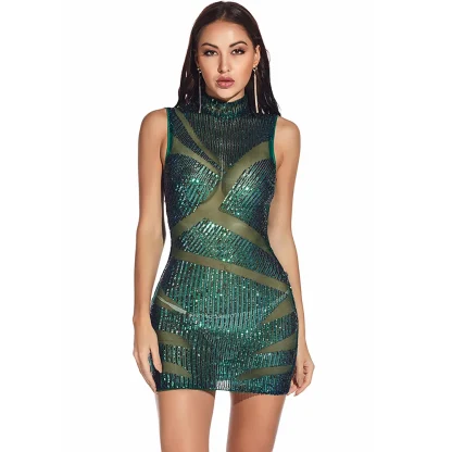 Sultry See-Through Sequin Dress - Image 2