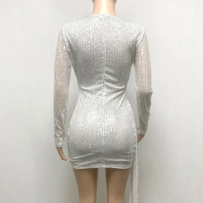 Long Sleeve Sparkle Bodycon Dress - Image 4
